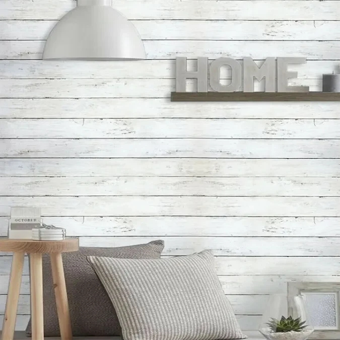 Papel tapiz decorativo con textura de madera autoadhesiva